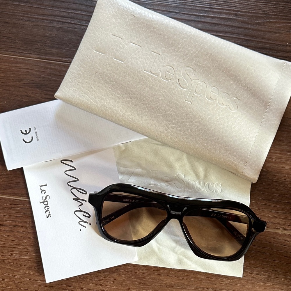 Le Specs Drizzle Black Light Brown Mono Sunglasses - Picture 4 of 12